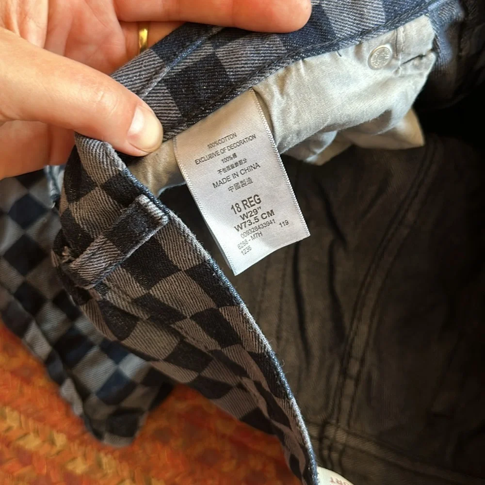 LEVIS 502 CHECKERED BERMUDA SHORT denim
